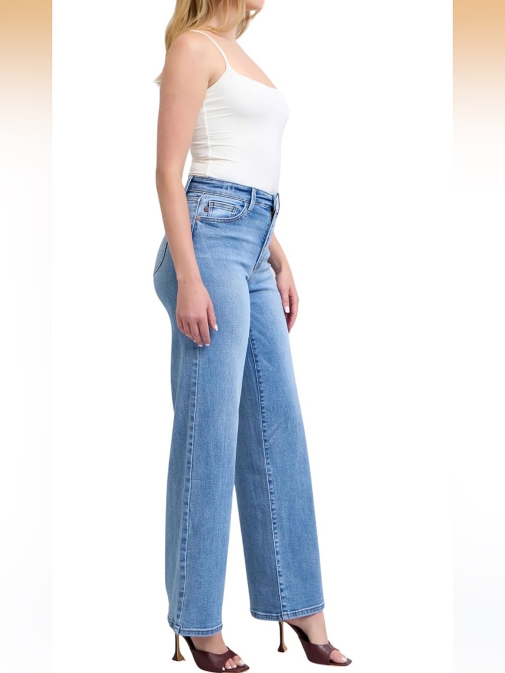 Judy Blue Los Angeles Wide Leg Jeans Size 9/29 Medium Wash EUC - Picture 4 of 16
